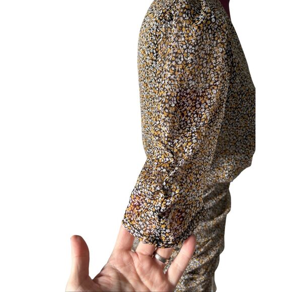 ASTR The Label Mini Dress size Small S Ditsy Floral Ruched Shirred Bottom Black - Picture 11 of 13